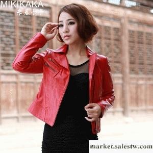 供應2012新款真皮皮衣 綿羊皮女 韓版女裝 短款修身外套特價工廠,批發,進口,代購