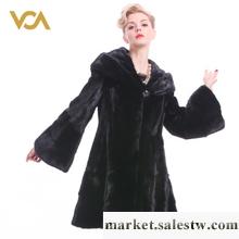 VOA維歐艾女裝 進口皮草外套黑帶帽翻領韓版水貂皮裘皮大衣熱賣工廠,批發,進口,代購