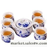 供應景德鎮陶瓷 7頭優級釉中彩青花雙層隔熱茶具套裝 茶壺茶杯工廠,批發,進口,代購