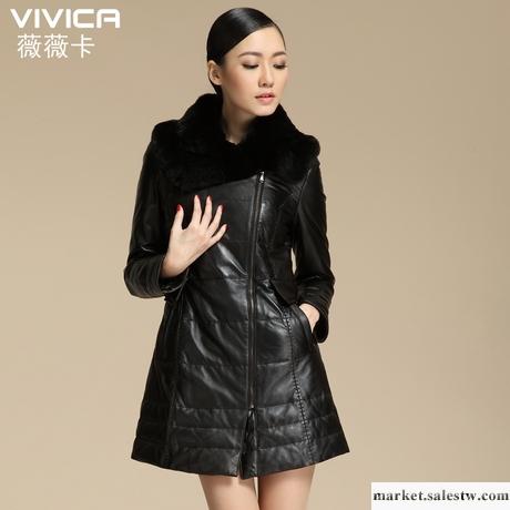 供應 薇薇卡 羽絨服真皮皮衣女中長 韓版綿羊皮修身外套 VH001工廠,批發,進口,代購