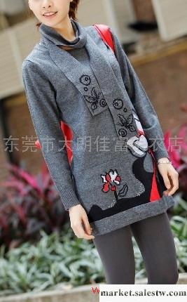 供應秋冬時尚韓版高領長款女式毛衣，手感柔和工廠,批發,進口,代購