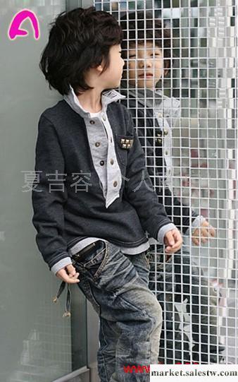 供應2011春款韓版童裝翻領套衫男童長袖T恤JC071工廠,批發,進口,代購