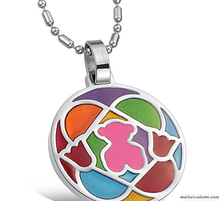 供應飾品批發 韓版首飾 necklace pendant 圓型鈦鋼項鏈GX572工廠,批發,進口,代購