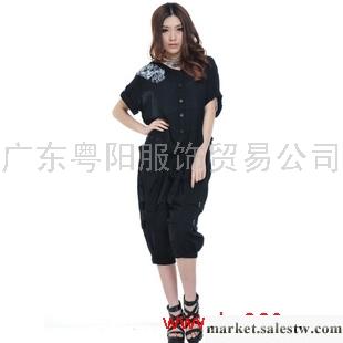 供應  夏裝女裝新款 春夏裝衣服新品修身韓版 大碼寬松 短袖V領開衫T恤批發・進口・工廠・代買・代購