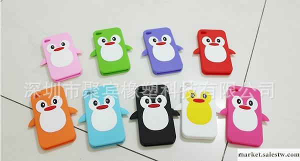 韓版 企鵝 iphone 4 手機外殼 硅膠套 滴膠套 廠家直銷  現貨工廠,批發,進口,代購