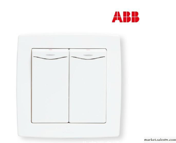 【ABB開關】德韻系列/白色/雙開/雙聯單控帶LED燈-AS162工廠,批發,進口,代購