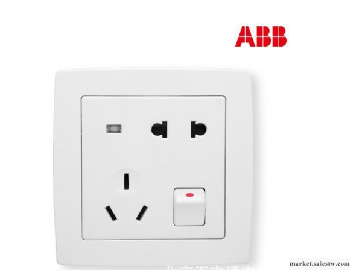 【ABB插座】德韻系列/白色/五孔插座帶LED燈插座-AS226工廠,批發,進口,代購