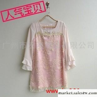 【Lohas girl】辣椒款雪紡紗金線刺繡珍珠釘珠奢華連衣裙春裝新款工廠,批發,進口,代購