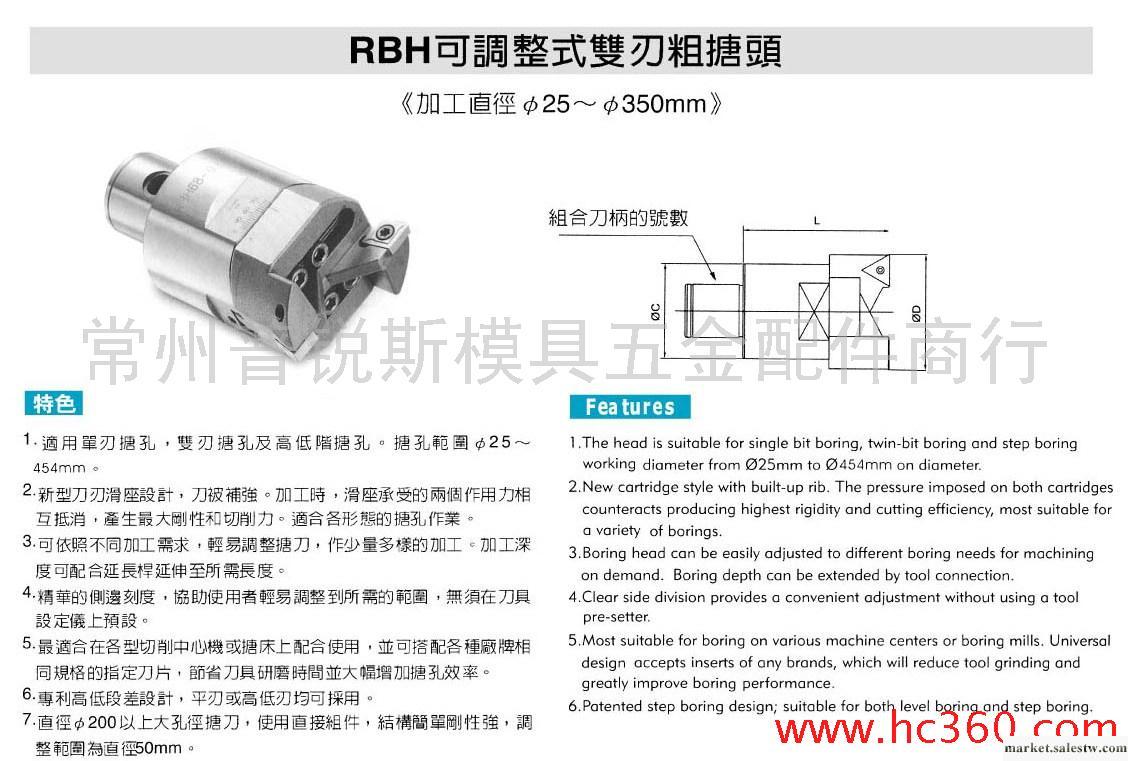 供應RHB可調整式雙刃粗搪刀柄/精密CNC加工中心配件工廠,批發,進口,代購