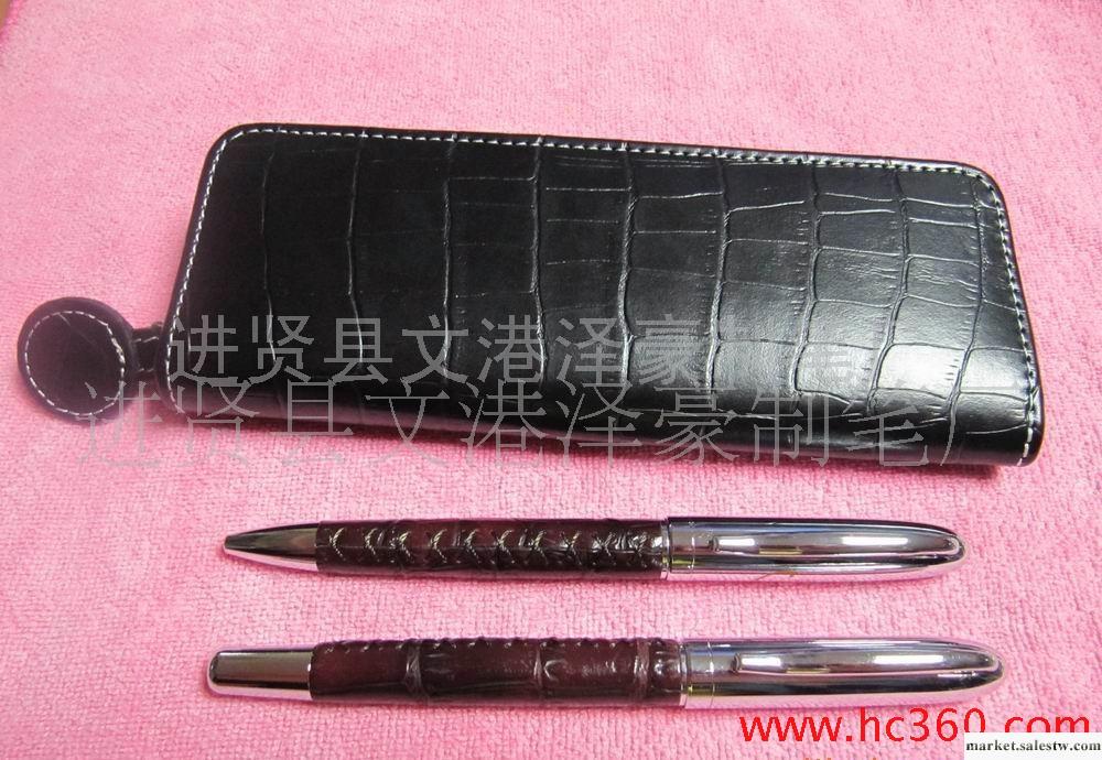 【廠家直銷】PU皮縫線禮品筆套裝 鱷魚紋禮品對筆 可做LOGO工廠,批發,進口,代購