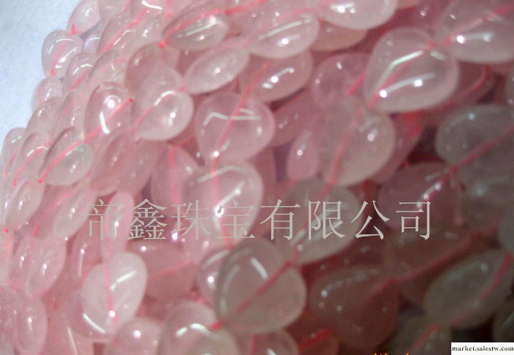 供應巴西進口純天然粉水晶心形手鏈6~14mm寶石加工工廠,批發,進口,代購