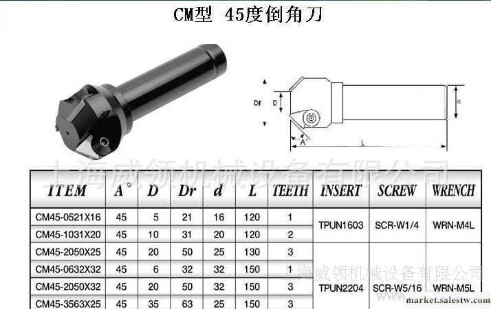 臺灣安威上海一級代理商45度倒角刀桿配刀片TPMN2204工廠,批發,進口,代購