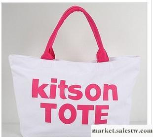 2011新款日韓系kitson字樣大容量單肩帆布包包超大字母包批發・進口・工廠・代買・代購