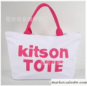 供應2011新款日韓系kitson字樣大容量單肩帆布包包超大字母包批發・進口・工廠・代買・代購