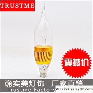 供應LED蠟燭燈泡,節能燈泡,水晶吊燈燈泡,金色3W,【確實美】廠家直銷工廠,批發,進口,代購