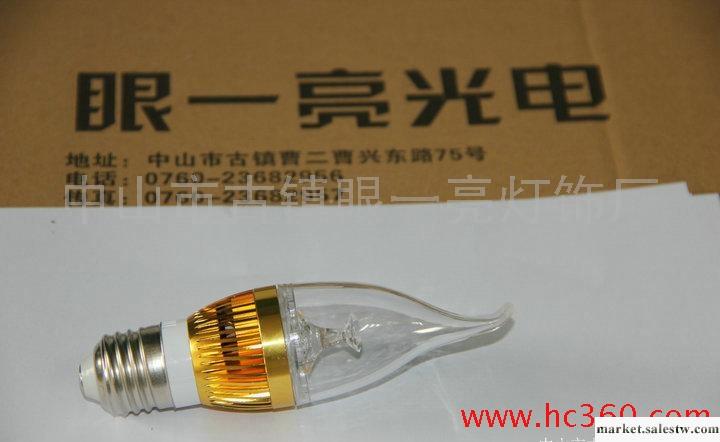 廠家優惠LED燈具——LED蠟尾燈 3W蠟尾泡 金色 E27燈頭工廠,批發,進口,代購