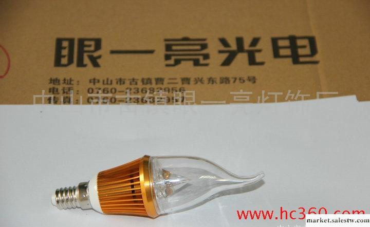 廠家優惠LED燈具——LED蠟尾燈 3W蠟尾泡 金色 E14燈頭工廠,批發,進口,代購