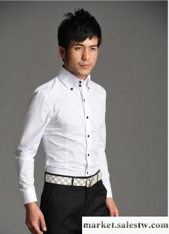 2012夏季新款 男士襯衫 男裝長袖修身時尚休閑襯衣6618-1工廠,批發,進口,代購