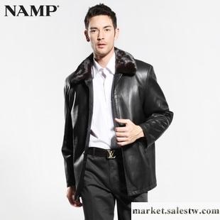 供應2012秋裝新品 NAMP奈樸中年男裝尼克服水貂內膽 正品海寧裘皮大衣工廠,批發,進口,代購