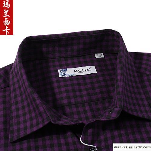 瑪蘭西卡 男士 長袖 修身 小格子襯衫 磨毛款加厚柔軟型休閑男裝工廠,批發,進口,代購