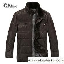 衣king 新款2012海寧真皮皮衣綿羊皮羽絨服 男士修身休閑外套男裝工廠,批發,進口,代購