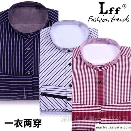 供應上衣男士修身格子襯衣 加絨加厚保暖襯衫長袖男裝 LF1211工廠,批發,進口,代購