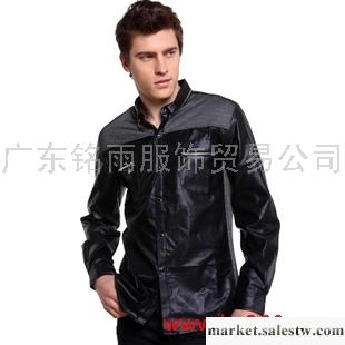 供應  春裝正品男裝2012新款春裝時尚休閑高檔長袖皮襯衫68026工廠,批發,進口,代購