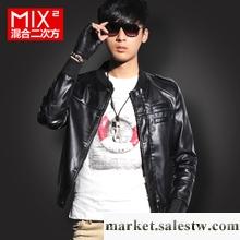 供應MIX2 短款機車皮衣男韓版修身潮男士皮夾克外套pu男裝 男工廠,批發,進口,代購