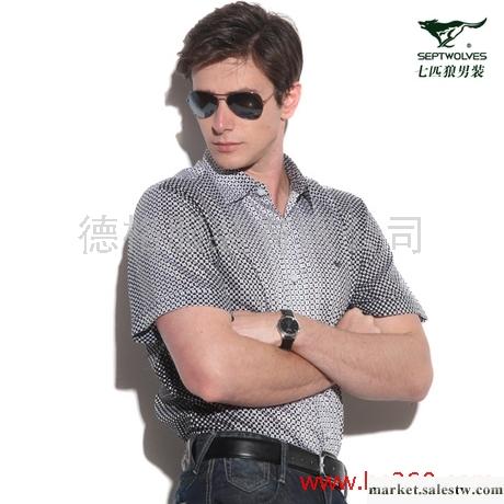 供應（43元）七匹狼短袖襯衫 男裝 正品 男士夏裝 襯衣工廠,批發,進口,代購