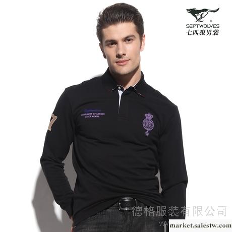 供應七匹狼長袖T恤衫 男裝 正品 男士秋裝 全棉修身體恤111110601891工廠,批發,進口,代購