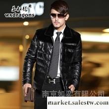 供應2012新品男裝 真皮 男皮衣 獺兔毛領 男士皮衣海寧皮衣羽絨服外套工廠,批發,進口,代購