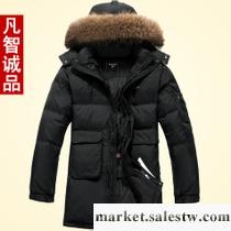 供應凡智 男士中長款羽絨服男裝 正品白鴨絨大衣外套男 加厚大碼工廠,批發,進口,代購