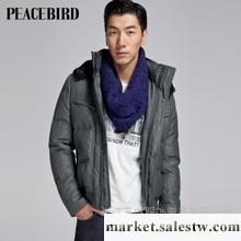 供應美琳 太平鳥男裝2012秋冬新品外套 男士時尚可脫卸帽羽絨服80811426工廠,批發,進口,代購