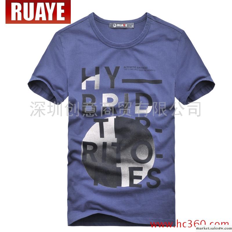 ruaye 2012新款春夏裝字母印花短袖圓領t恤衫 修身T恤男裝R21T10工廠,批發,進口,代購