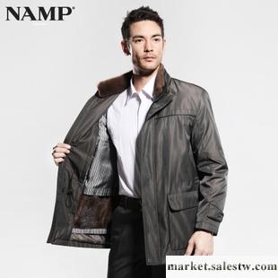 供應品牌男裝 NAMP奈樸2012秋冬新款尼克服水貂內膽 正品整貂裘皮大衣工廠,批發,進口,代購