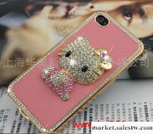 KT貓 iPhone4手機殼 蘋果4S hello kitty水晶鑲鉆 水鉆殼批發・進口・工廠・代買・代購