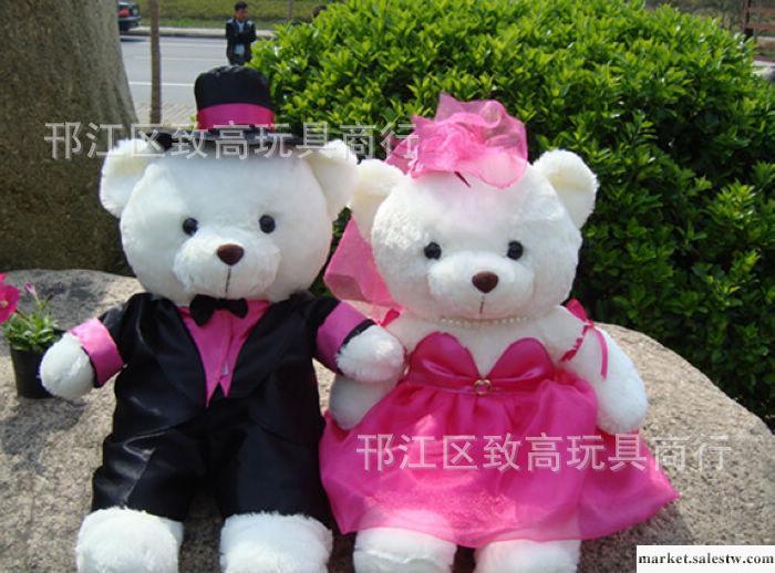 新款毛絨玩具 情侶熊婚慶熊 壓床娃娃 泰迪熊 婚紗熊 60厘米一對工廠,批發,進口,代購