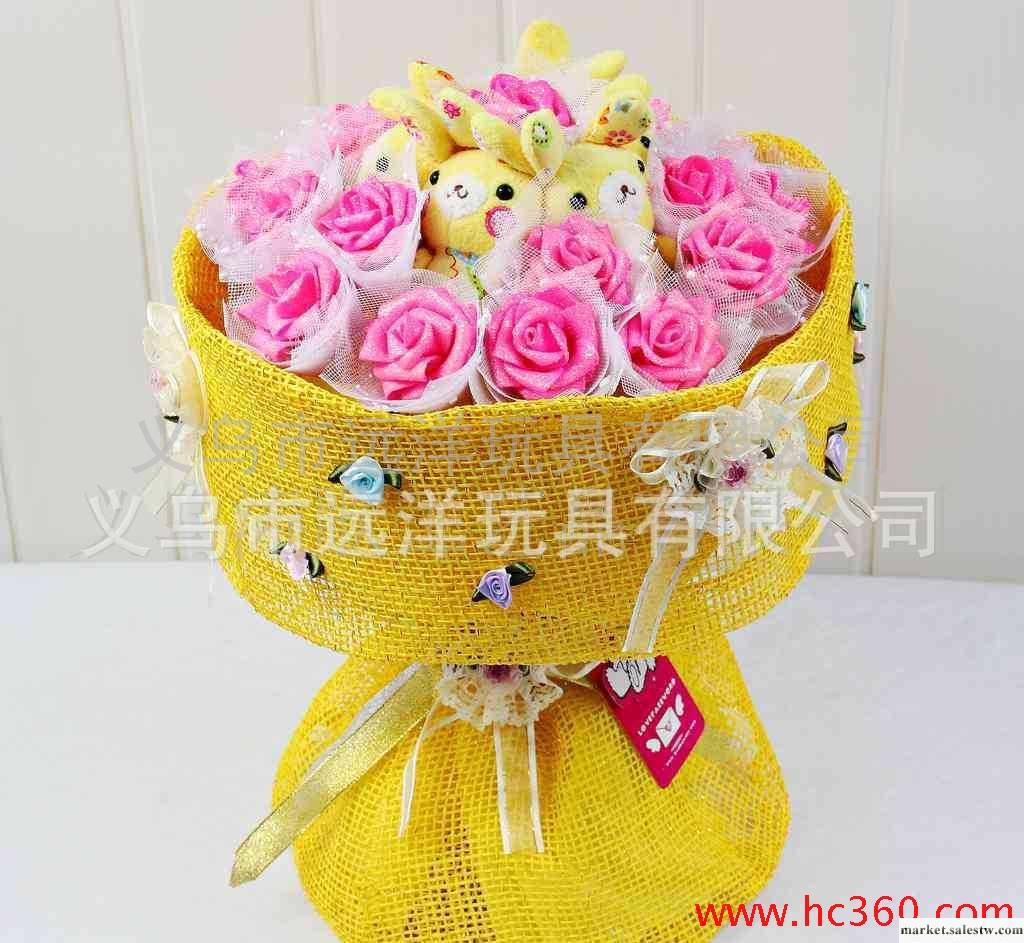 毛絨花束 毛絨玩具定做 廠家直銷 小兔花束 卡通花束（48*30CM）工廠,批發,進口,代購