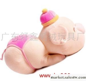 供應廣東廣州毛絨玩具廠趴趴福豬抱枕舒工廠,批發,進口,代購