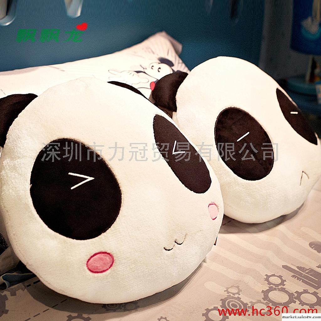 飄飄龍 毛絨熊貓靠墊靠枕 可愛表情情侶熊貓抱枕 男生禮物工廠,批發,進口,代購