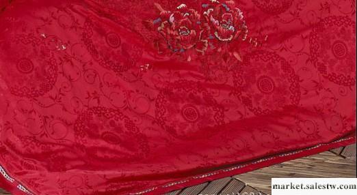 維也娜音樂家紡全棉床品套件床上用品貢緞提花加繡花十件套中國紅工廠,批發,進口,代購