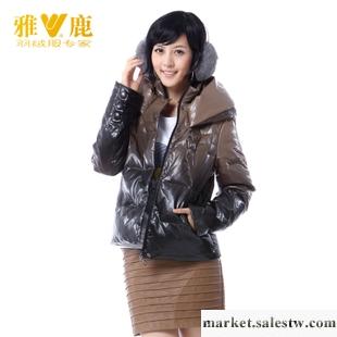 供應羽絨服2012 新款 雅鹿正品 女裝 漸變仿皮短款 羽絨服 LD20060工廠,批發,進口,代購