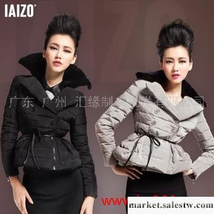 供應IAIZO高端 歐美風品質女裝 冬季翻領系帶羽絨服 11V40014工廠,批發,進口,代購