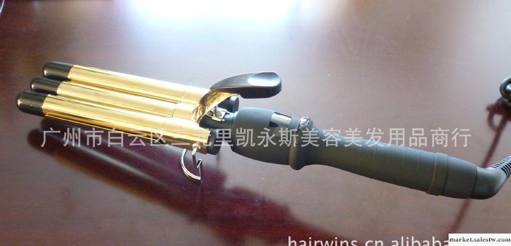 外貿新品19mm鍍鈦不傷發蝴蝶復古蛋蛋梨花頭三管電卷發棒卷發器批發・進口・工廠・代買・代購