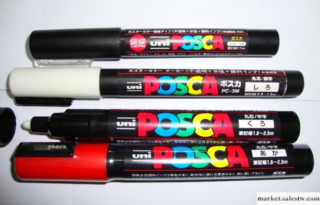 正品三菱廣告筆POSCA 海報筆PC-3M彩色麥克筆0.9~1.3MM防水馬克筆工廠,批發,進口,代購