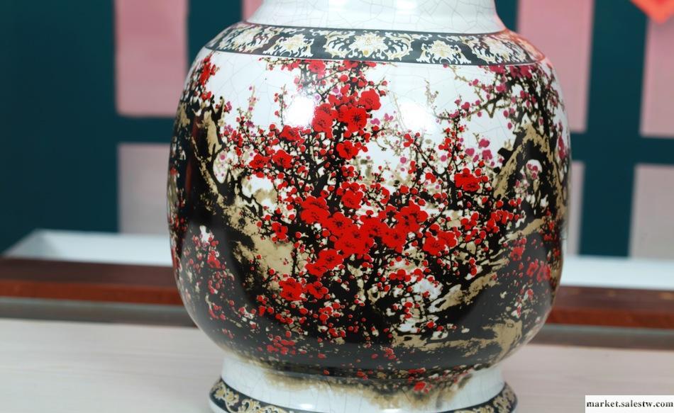 鐵骨 紅梅 花 陶瓷 手工 手繪 擺設 喜慶 禮品 小 花瓶 訂做批發工廠,批發,進口,代購