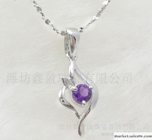 925銀飾品 珠寶 首飾 批發 水晶 寶石 紫水晶項墜 吊墜 項鏈 飾品工廠,批發,進口,代購