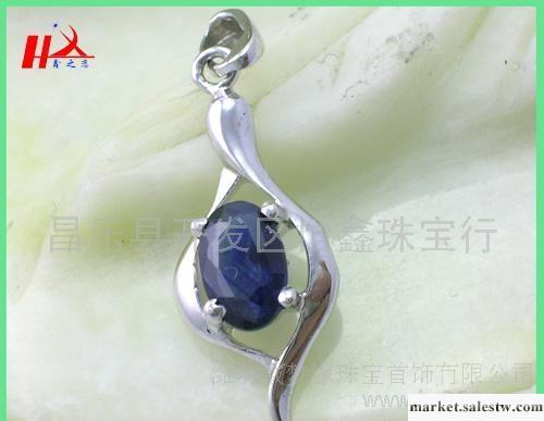 日韓 簡約項鏈 天然藍寶石吊墜 s925純銀首飾品 禮品 生日禮物工廠,批發,進口,代購