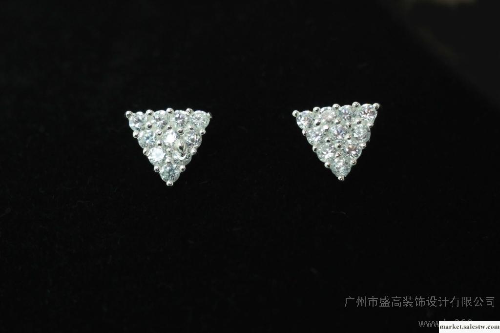 供應925銀純銀耳飾  純銀三角形耳釘工廠,批發,進口,代購