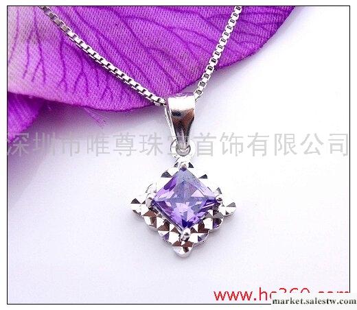 供應唯尊925銀鑲晶方形吊墜工廠,批發,進口,代購